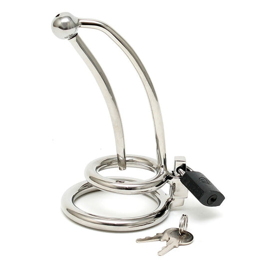 Chastity Penis Lock Curved With Urethral Tube - Peaches & Cream