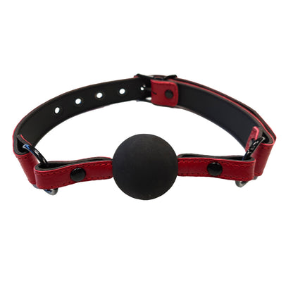 Rouge Garments Leather Croc Print Ball Gag - Peaches & Cream