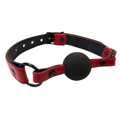 Rouge Garments Leather Croc Print Ball Gag - Peaches & Cream