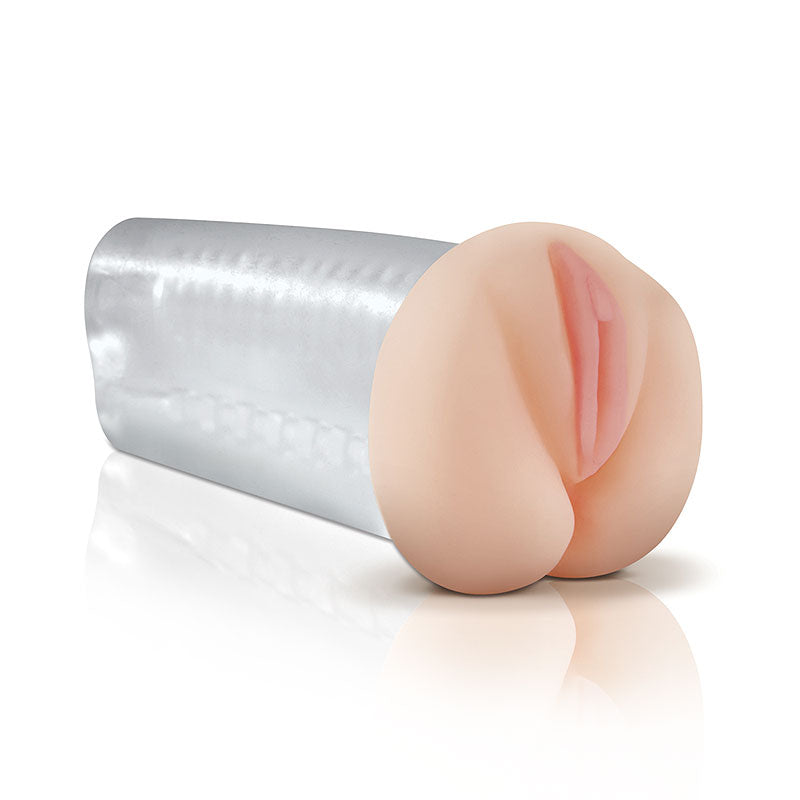 Pipedream Extreme Deluxe SeeThru Stroker Masturbator - Peaches & Cream