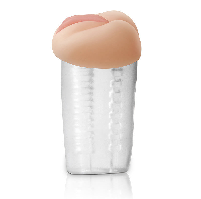 Pipedream Extreme Deluxe SeeThru Stroker Masturbator - Peaches & Cream