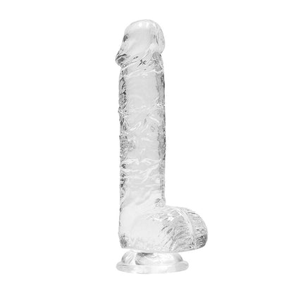 RealRock 6 Inch Transparent Realistic Crystal Clear Dildo - Peaches & Cream