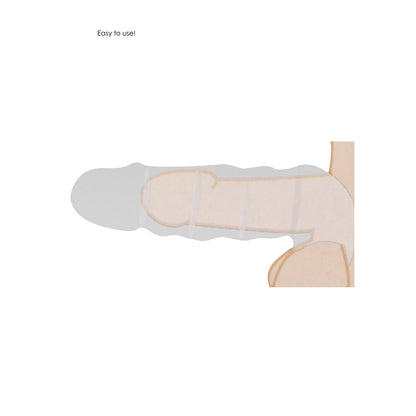 RealRock 7 Inch Penis Sleeve Black - Peaches & Cream