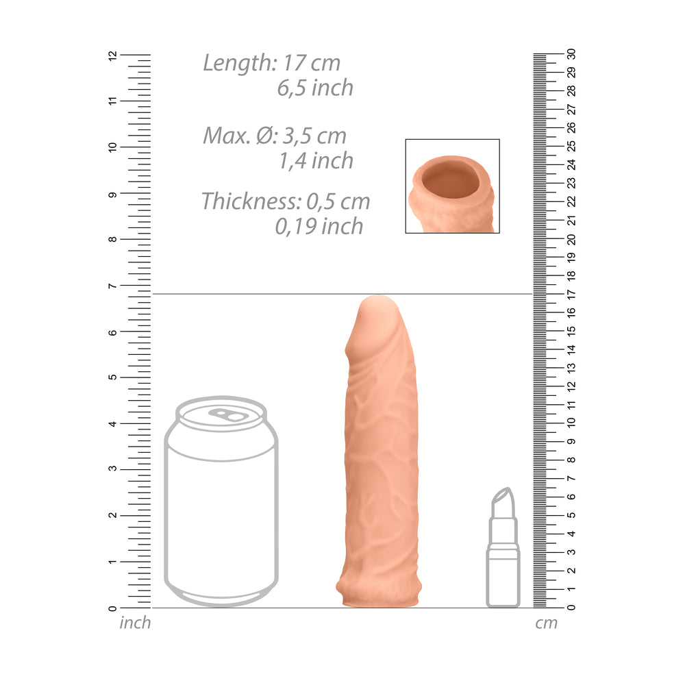 Realrock 6 Inch Penis Sleeve Flesh Pink - Peaches & Cream