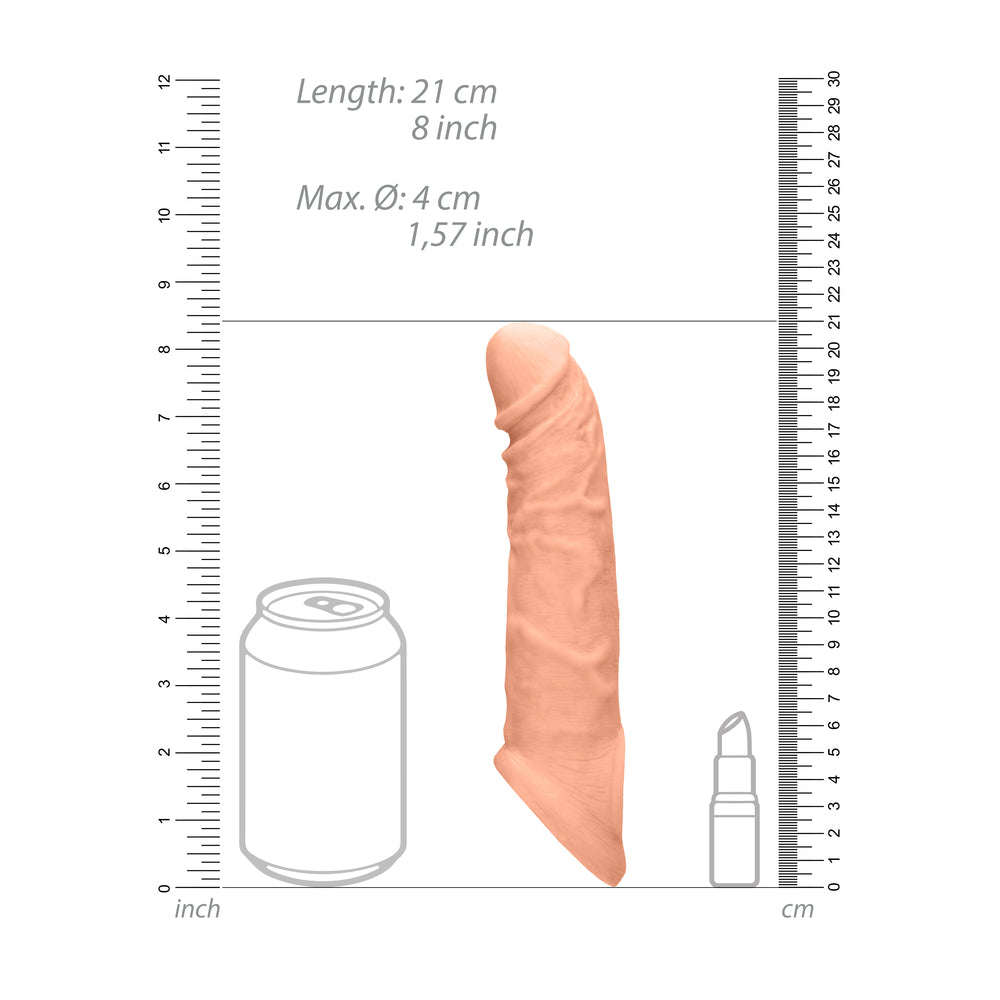 RealRock 8 Inch Penis Sleeve Flesh Pink - Peaches & Cream