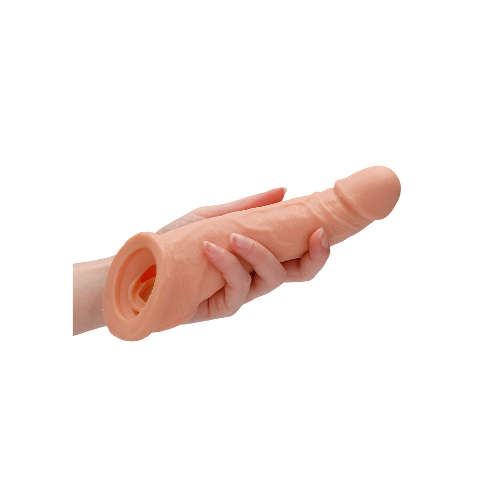 RealRock 8 Inch Penis Sleeve Flesh Pink - Peaches & Cream