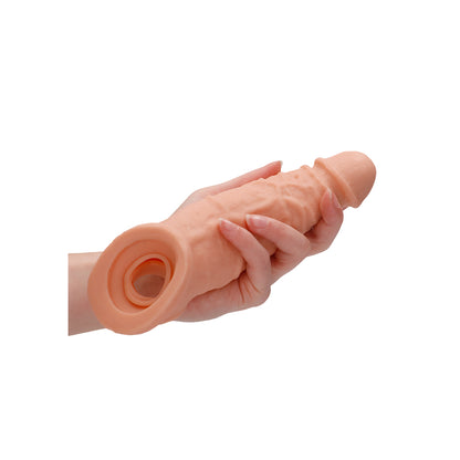 RealRock 9 Inch Penis Sleeve Flesh Pink - Peaches & Cream