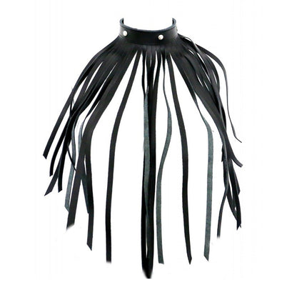 Leather Fringe Necklace Collar - Peaches & Cream