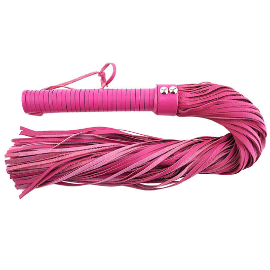 Rouge Garments Large Pink Leather Flogger - Peaches & Cream