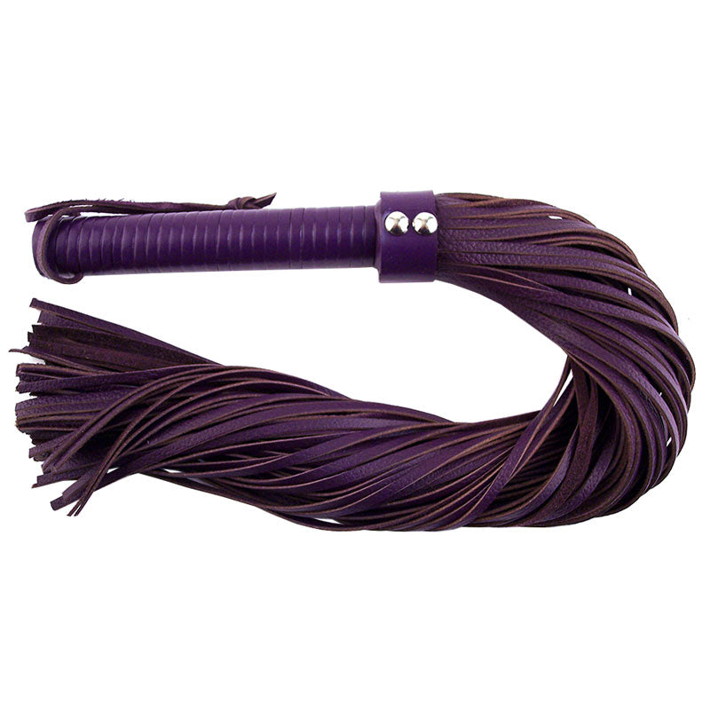 Rouge Garments Large Purple Leather Flogger - Peaches & Cream