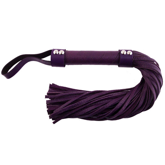 Rouge Garments Purple Leather Flogger - Peaches & Cream