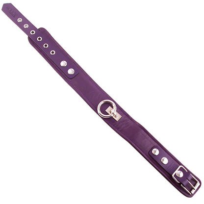 Rouge Garments Plain Purple Leather Collar - Peaches & Cream