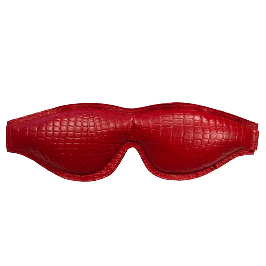 Rouge Garments Leather Croc Print Padded Blindfold - Peaches & Cream