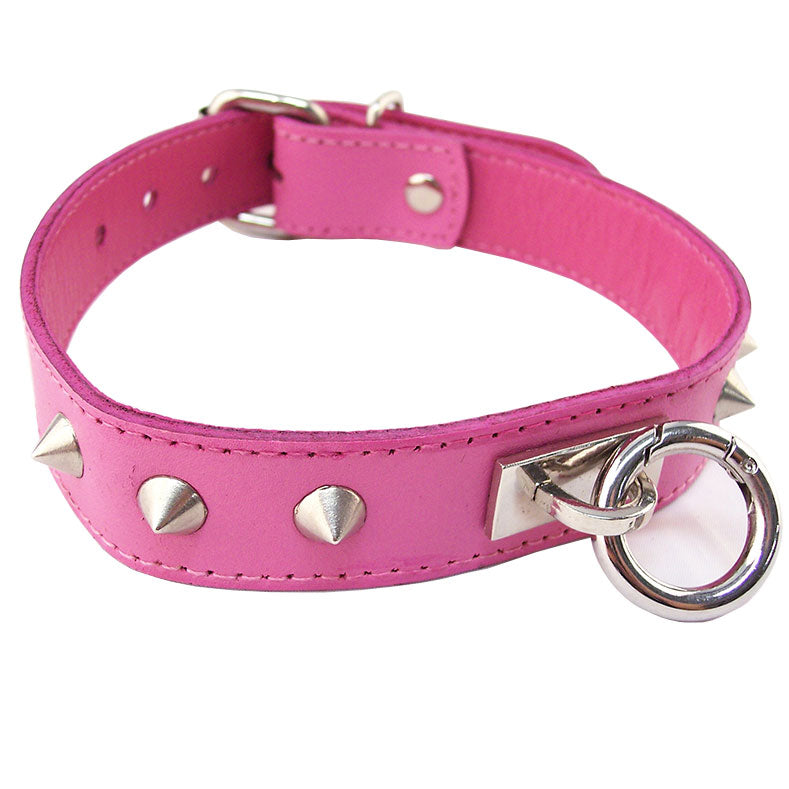 Rouge Garments Pink Studded ORing Studded Collar - Peaches & Cream