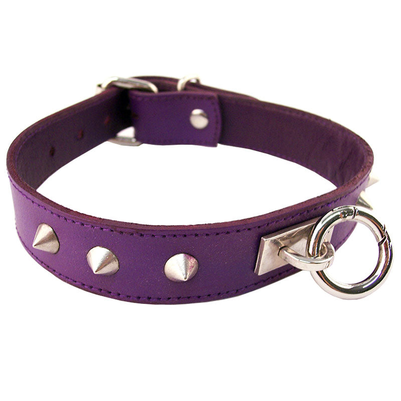 Rouge Garments Purple Studded ORing Studded Collar - Peaches & Cream