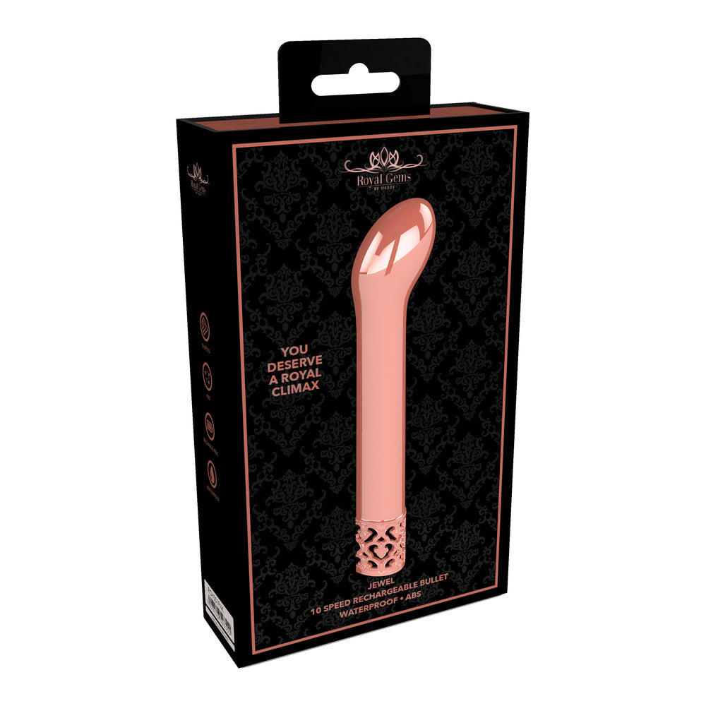 Royal Gems Jewel Rechargeable G Spot Bullet Rose Gold - Peaches & Cream