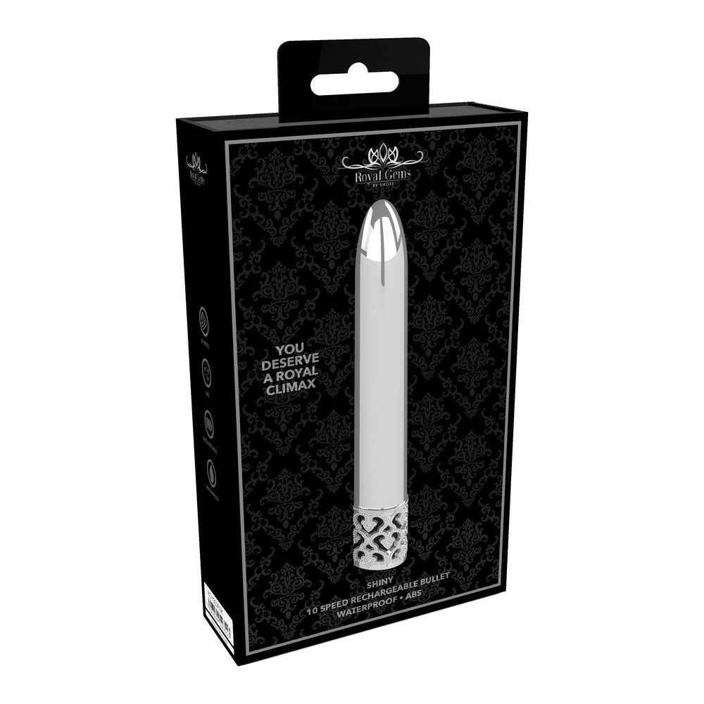 Royal Gems Shiny Rechargeable Bullet Silver - Peaches & Cream