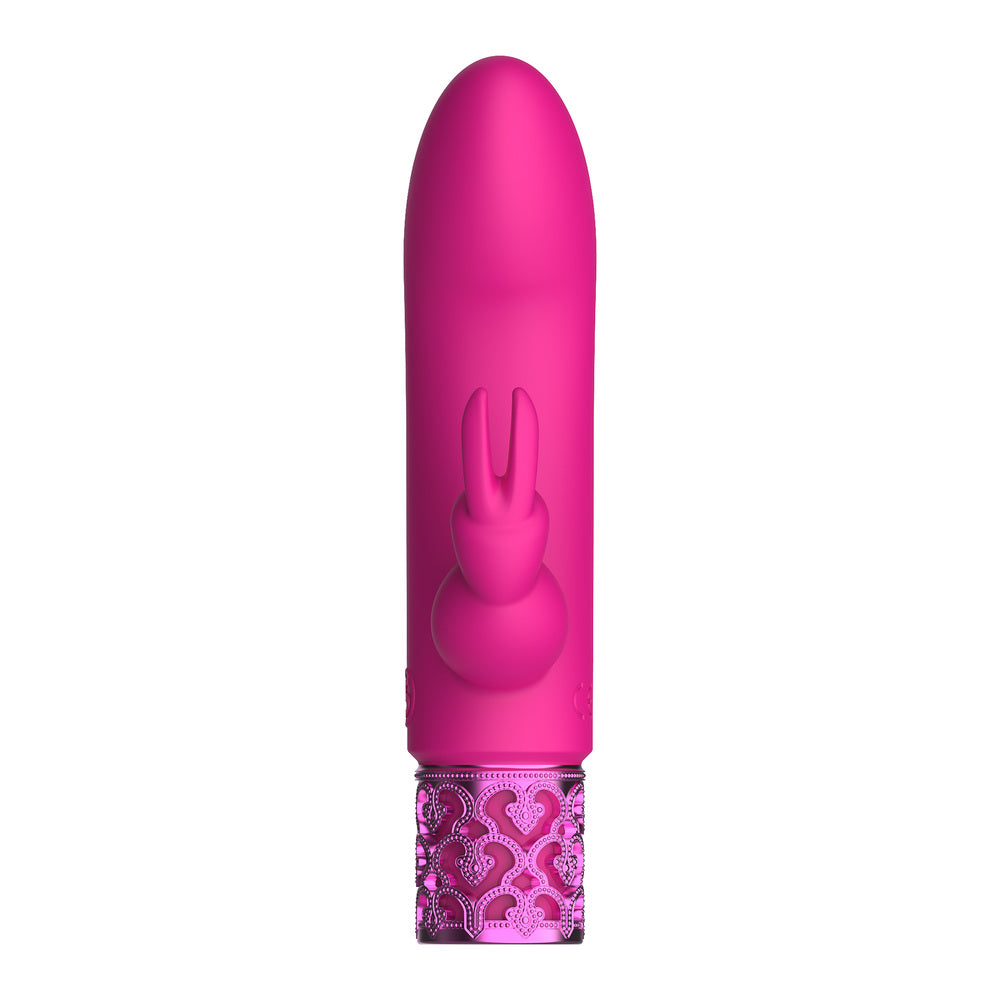 Royal Gems Dazzling Rechargeable Rabbit Bullet Pink - Peaches & Cream