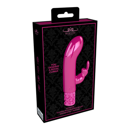 Royal Gems Dazzling Rechargeable Rabbit Bullet Pink - Peaches & Cream