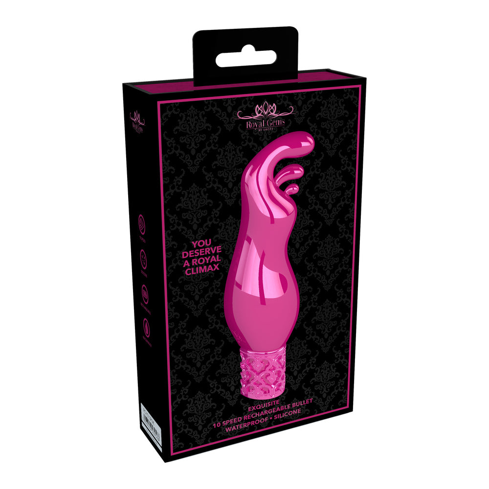 Royal Gems Exquisite Rechargeable Silicone Bullet Pink - Peaches & Cream