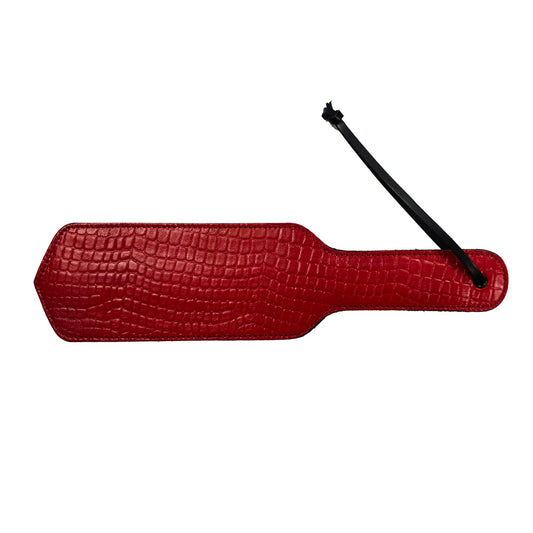 Rouge Garments Leather Croc Print Paddle - Peaches & Cream