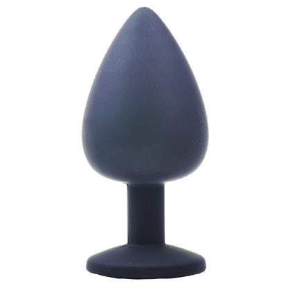 Large Black Jewelled Silicone Butt Plug - Peaches & Cream