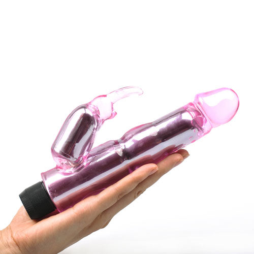 Waves Of Pleasure Crystal Pink Rabbit Vibrator - Peaches & Cream