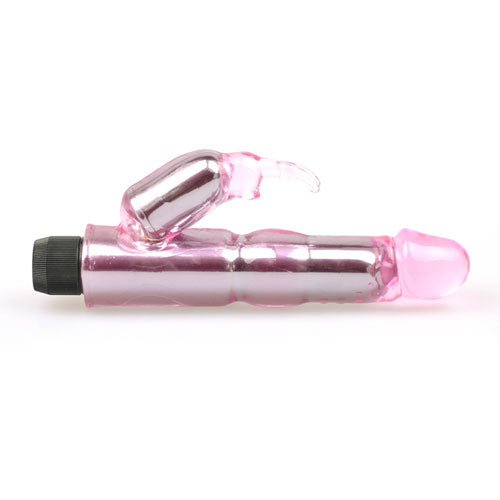 Waves Of Pleasure Crystal Pink Rabbit Vibrator - Peaches & Cream