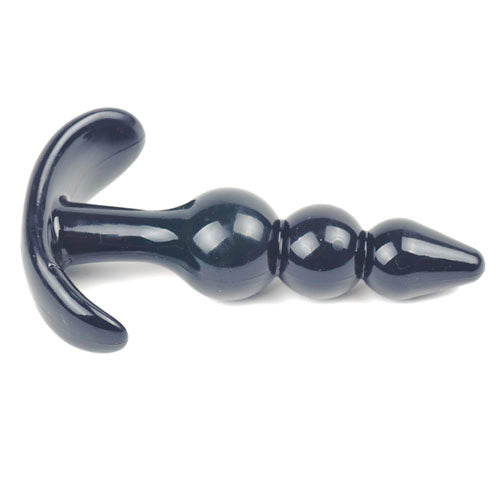 Small Black Beaded Anal Plug - Peaches & Cream