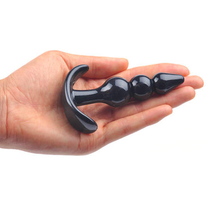 Small Black Beaded Anal Plug - Peaches & Cream