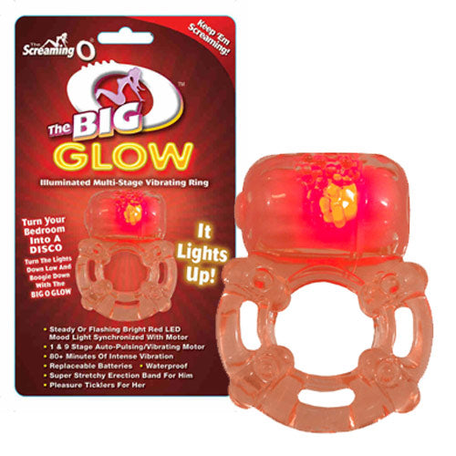 Screaming O The Big O Glow Vibrating Cock Ring - Peaches & Cream