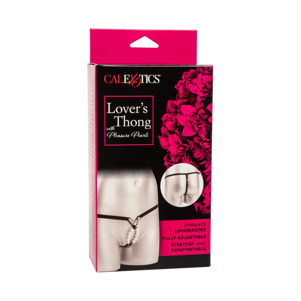 Lovers Thong With Pleasure Pearls - Peaches & Cream