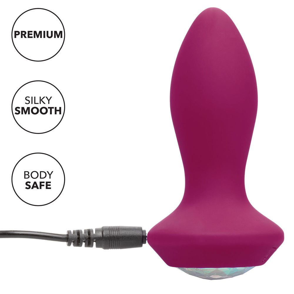 Power Gem Butt Plug Vibrating Crystal Probe PETITE - Peaches & Cream