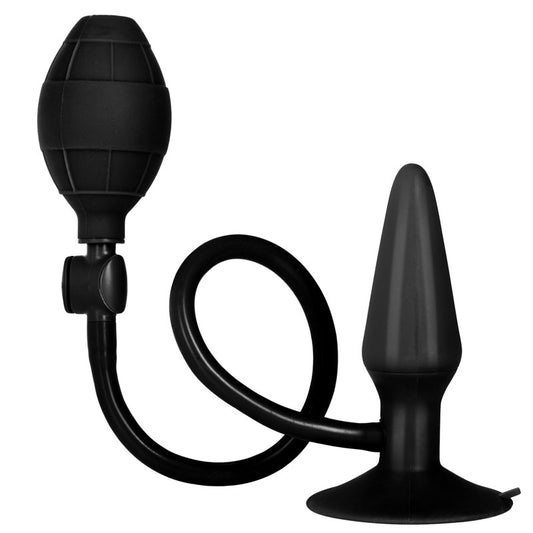 Black Booty Call Pumper Silicone Inflatable Small Anal Plug - Peaches & Cream