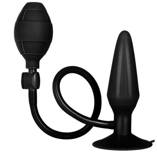 Black Booty Call Pumper Silicone Inflatable Medium Anal Plug - Peaches & Cream