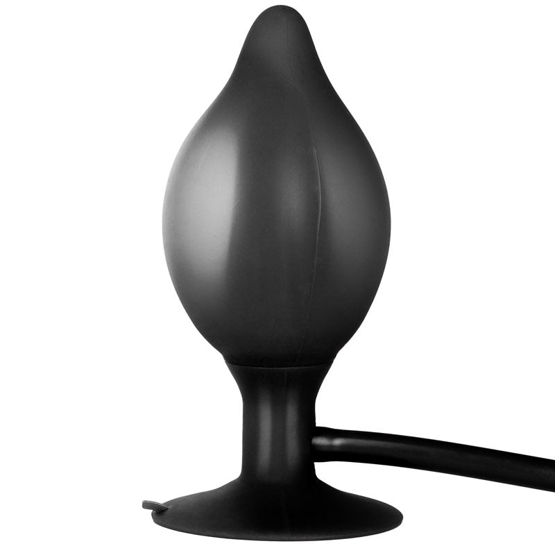 Black Booty Call Pumper Silicone Inflatable Small Anal Plug - Peaches & Cream