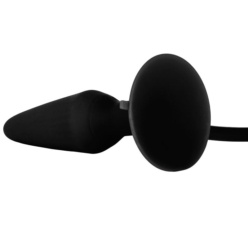 Black Booty Call Pumper Silicone Inflatable Small Anal Plug - Peaches & Cream