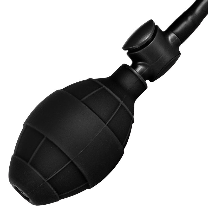 Black Booty Call Pumper Silicone Inflatable Small Anal Plug - Peaches & Cream