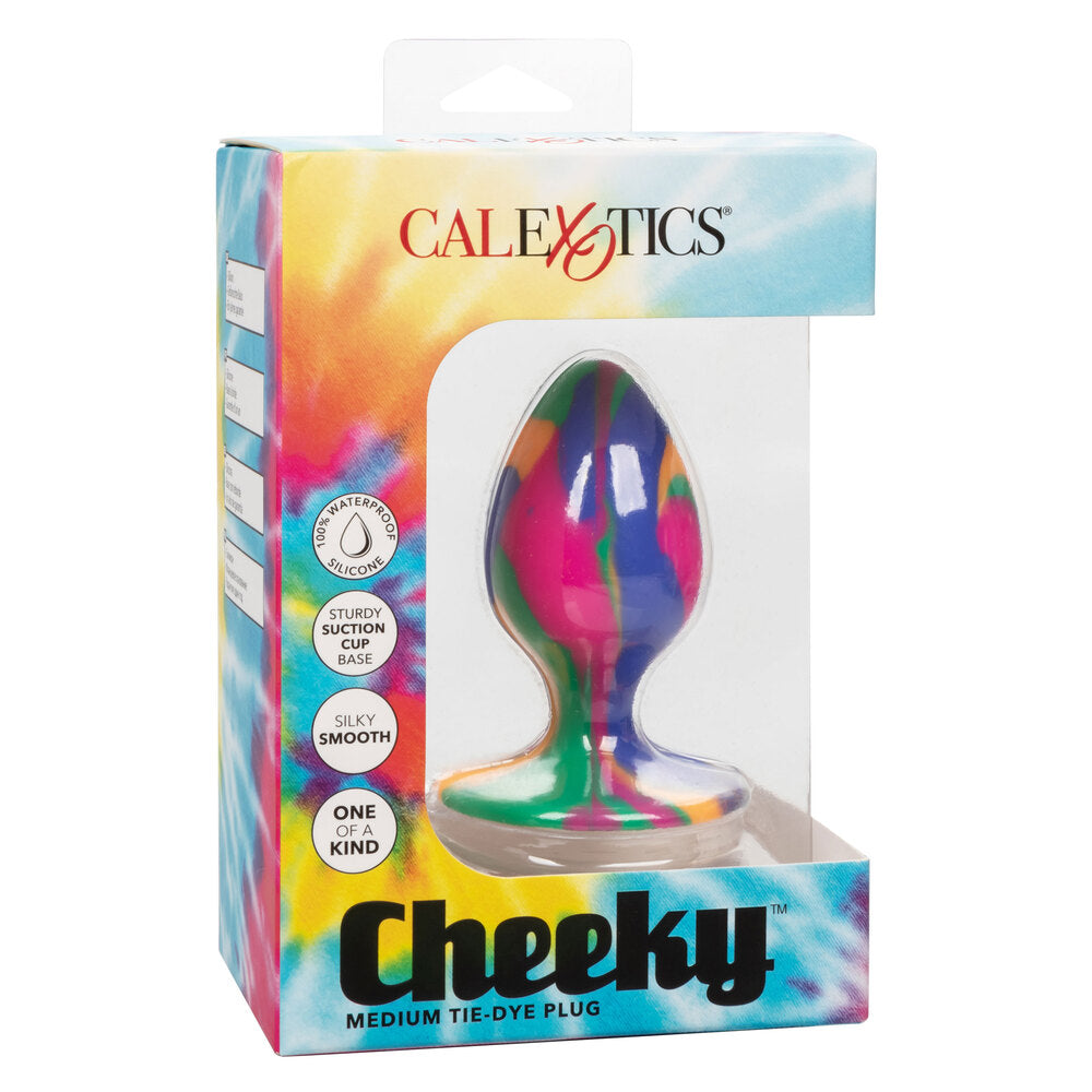 Cheeky Medium Tie Dye Butt Plug - Peaches & Cream