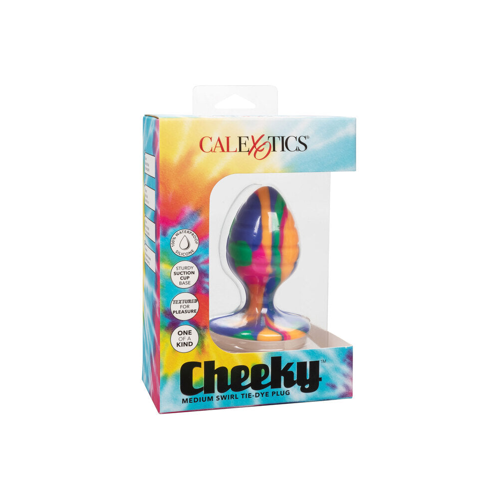 Cheeky Medium Swirl Tie Dye Butt Plug - Peaches & Cream