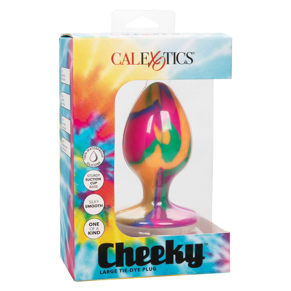 Cheeky Large Tie Dye Butt Plug - Peaches & Cream