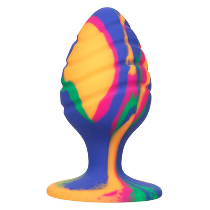 Cheeky Large Swirl Tie Dye Butt Plug - Peaches & Cream