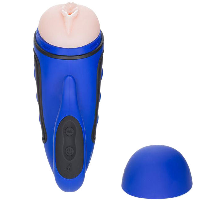 Apollo Alpha Stroker 2 Rechargeable Blue Masturbator - Peaches & Cream