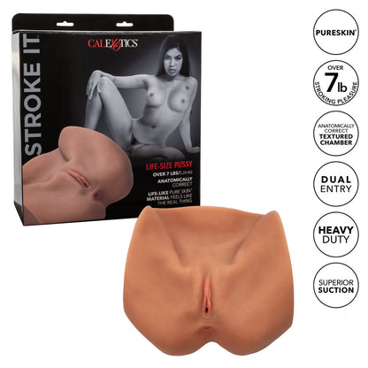 Stroke It Life Size Pussy Flesh Brown - Peaches & Cream