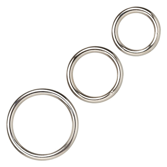 3 Piece Silver Ring Set - Peaches & Cream