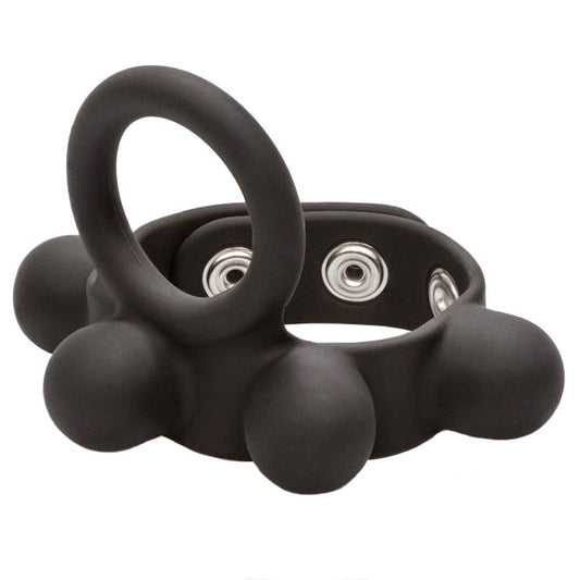 Medium Weighted Penis Ring and Ball Stretcher - Peaches & Cream