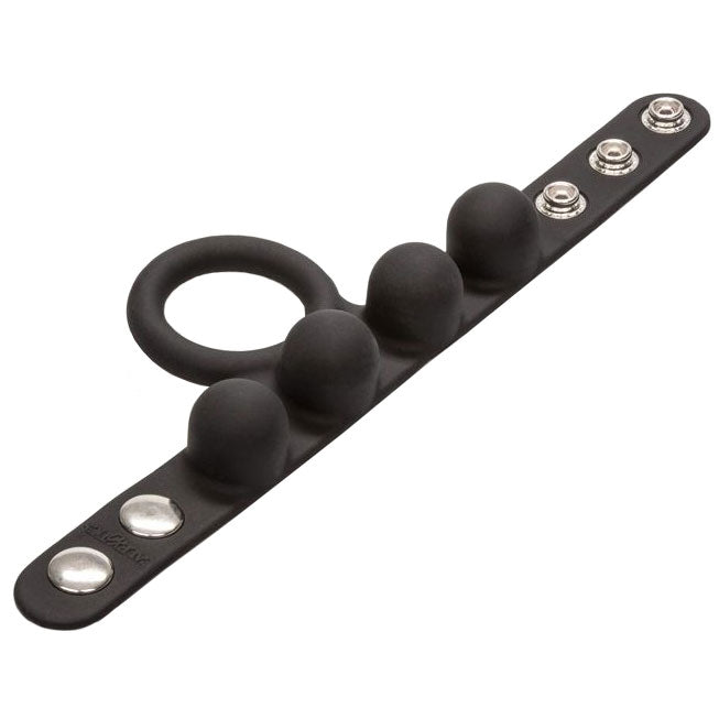 Medium Weighted Penis Ring and Ball Stretcher - Peaches & Cream