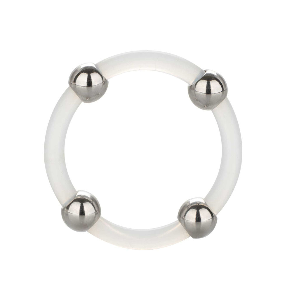 Steel Beaded Silicone Ring XL - Peaches & Cream