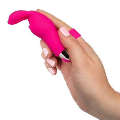 Intimate Play Pink Rechargeable Bunny Finger Vibrator - Peaches & Cream