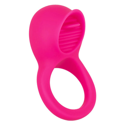 Rechargeable Teasing Tongue Enhancer Cock Ring - Peaches & Cream